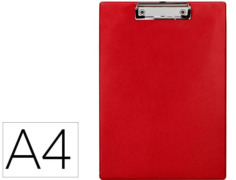 Porte-bloc q-connect din a4 plastique 50% recycle epaisseur 2,1mm coloris rouge