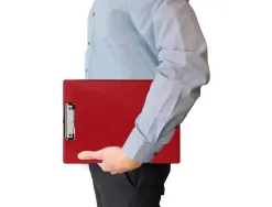 Porte-bloc q-connect din a4 plastique 50% recycle epaisseur 2,1mm coloris rouge