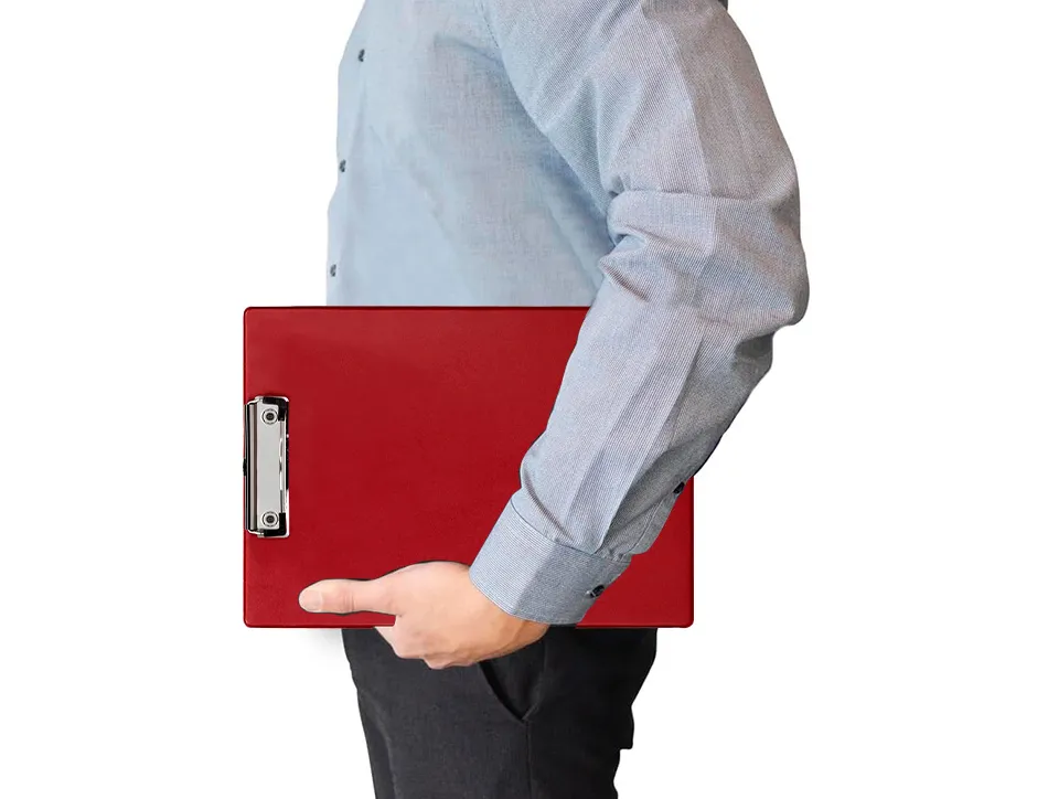 Porte-bloc q-connect din a4 plastique 50% recycle epaisseur 2,1mm coloris rouge