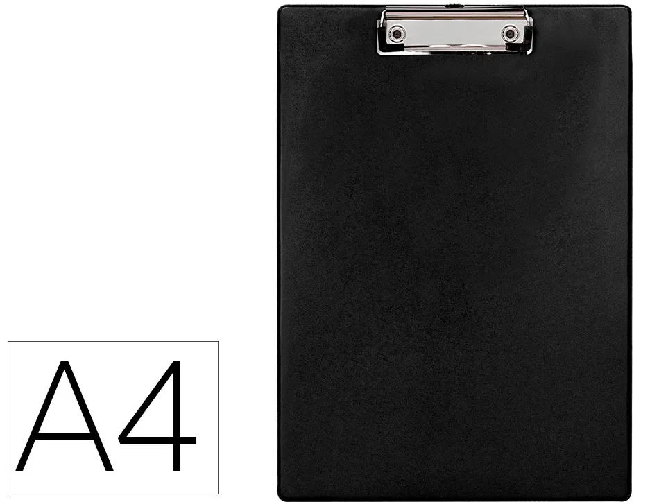 Porte-bloc q-connect din a4 plastique 50% recycle epaisseur 2,1mm coloris noir