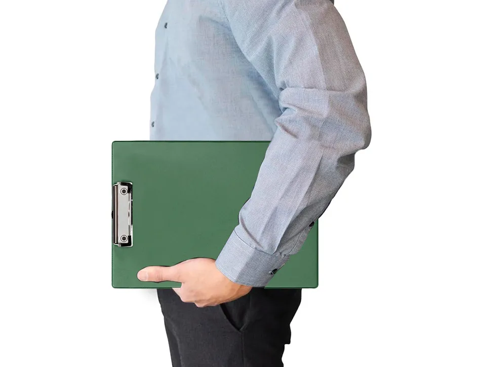 Porte-bloc q-connect din a4 plastique 50% recycle epaisseur 2,1mm coloris vert olive