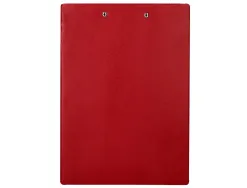 Porte-bloc q-connect miniclip superieur din a4 plastique 50% recycle epaisseur 2,1mm coloris rouge
