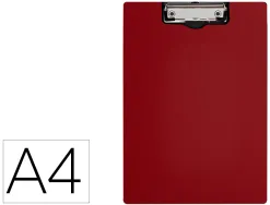 Porte-bloc q-connect miniclip superieur din a4 plastique 50% recycle epaisseur 2,1mm coloris rouge