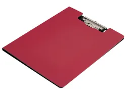 Porte-bloc q-connect miniclip superieur din a4 plastique 50% recycle epaisseur 2,1mm coloris rouge