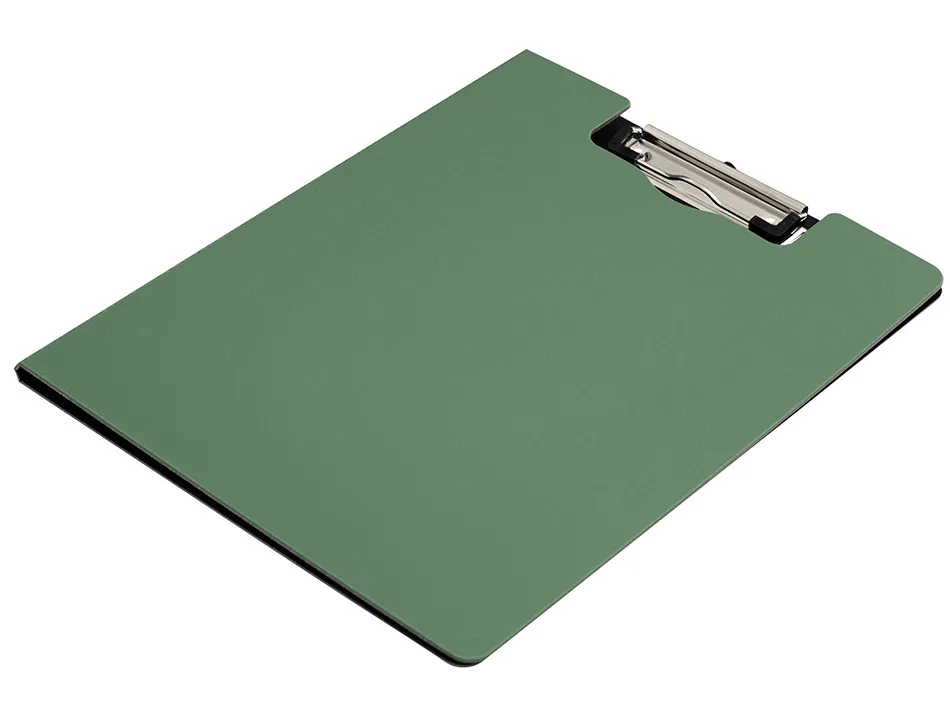 Porte-bloc q-connect miniclip superieur din a4 plastique 50% recycle epaisseur 2,1mm coloris vert olive