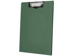 Porte-bloc q-connect miniclip superieur din a4 plastique 50% recycle epaisseur 2,1mm coloris vert olive