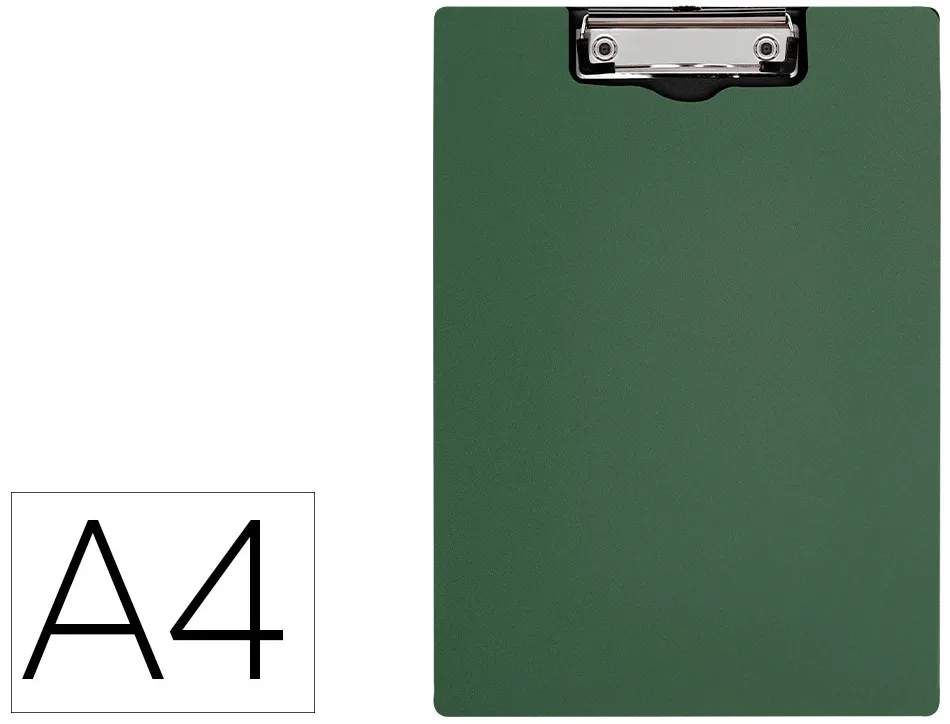 Porte-bloc q-connect miniclip superieur din a4 plastique 50% recycle epaisseur 2,1mm coloris vert olive