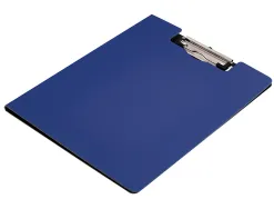 Porte-bloc q-connect miniclip superieur din a4 plastique 50% recycle epaisseur 2,1mm coloris bleu