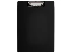 Porte-bloc q-connect miniclip superieur din a4 plastique 50% recycle epaisseur 2,1mm coloris noir