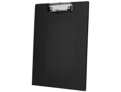 Porte-bloc q-connect miniclip superieur din a4 plastique 50% recycle epaisseur 2,1mm coloris noir