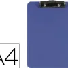 Porte-bloc q-connect plastique rigide épaisseur 2,5mm 210x297mm a4 pince métallique coloris bleu