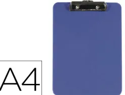 Porte-bloc q-connect plastique rigide épaisseur 2,5mm 210x297mm a4 pince métallique coloris bleu