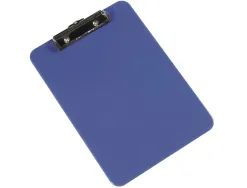 Porte-bloc q-connect plastique rigide épaisseur 2,5mm 210x297mm a4 pince métallique coloris bleu