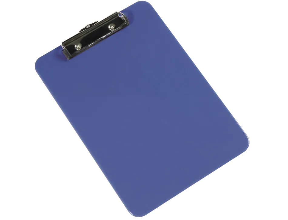 Porte-bloc q-connect plastique rigide épaisseur 2,5mm 210x297mm a4 pince métallique coloris bleu