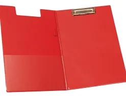 Porte-bloc q-connect plastique épaisseur 3mm a4 210x297mm porte-stylo pince coloris rouge