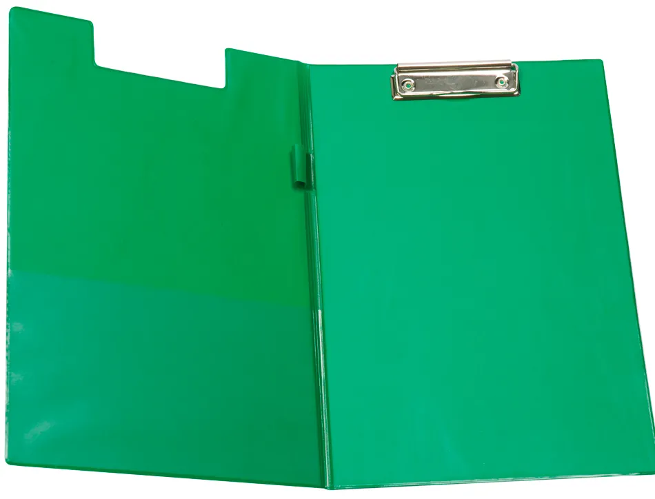 Porte-bloc q-connect plastique épaisseur 3mm a4 210x297mm porte-stylo pince coloris vert