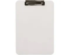 Porte-bloc q-connect plastique rigide epaisseur 2,5mm a4 210x297mm pince metallique coloris blanc