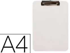 Porte-bloc q-connect plastique rigide epaisseur 2,5mm a4 210x297mm pince metallique coloris blanc