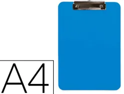 Porte-bloc q-connect plastique rigide epaisseur 2,5mm a4 210x297mm pince metallique coloris bleu ciel