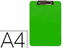 Porte-bloc q-connect plastique rigide epaisseur 2,5mm a4 210x297mm pince metallique coloris vert