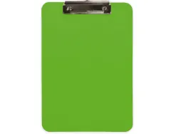 Porte-bloc q-connect plastique rigide epaisseur 2,5mm a4 210x297mm pince metallique coloris vert