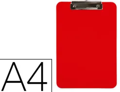 Porte-bloc q-connect plastique rigide epaisseur 2.5mm a4 210x297mm pince metallique coloris rouge