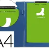Porte-bloc q-connect plastique épaisseur 3mm a4 210x297mm porte-stylo pince coloris bleu
