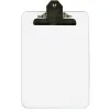 Porte-bloc q-connect polypropylène épaisseur 4mm a4 210x29 7mm pince métallique coloris transparent