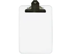 Porte-bloc q-connect polypropylène épaisseur 4mm a4 210x29 7mm pince métallique coloris transparent