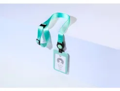 Porte-cartes avery avec enrouleur et tour de cou recycle ajustable coloris vert