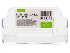 Porte-cartes de visite q-connect méthacrylate présentoir capacité 50/60 cartes 96x35x50mm coloris transparent