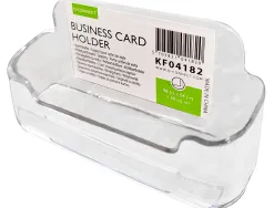 Porte-cartes de visite q-connect méthacrylate présentoir capacité 50/60 cartes 96x35x50mm coloris transparent