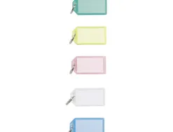 Porte-clé sign plastique méta l porte-étiquette 56x29mm coloris assortis 50 unités