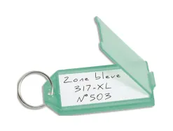 Porte-clé sign plastique méta l porte-étiquette 56x29mm coloris assortis 50 unités