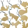 Porte-cles en bois a decorer assortiment differentes formes 55x55mm lot 10 unites