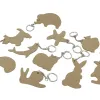 Porte-cles o'color bois a decorer formes animaux 7cm sachet 10 unites