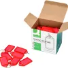 Porte-cles q-connect porte-etiquette premium coloris rouge boite 40 unites