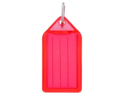 Porte-cles q-connect porte-etiquette premium coloris rouge boite 40 unites