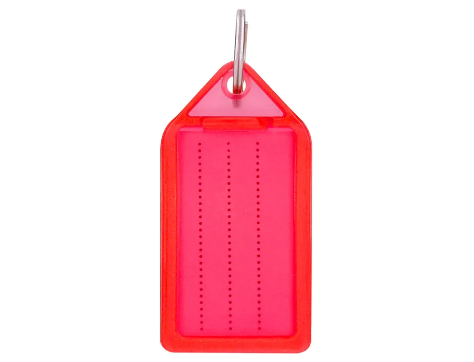 Porte-cles q-connect porte-etiquette premium coloris rouge boite 40 unites