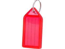 Porte-cles q-connect porte-etiquette premium coloris rouge boite 40 unites