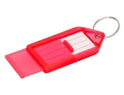 Porte-cles q-connect porte-etiquette premium coloris rouge boite 40 unites