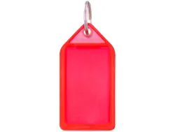 Porte-cles q-connect porte-etiquette premium coloris rouge boite 40 unites