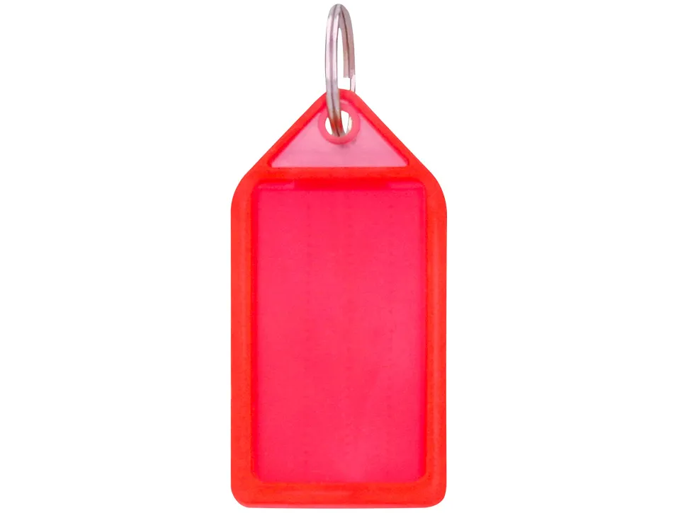 Porte-cles q-connect porte-etiquette premium coloris rouge boite 40 unites