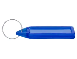 Porte-cles q-connect porte-etiquette premium coloris bleu boite 40 unites