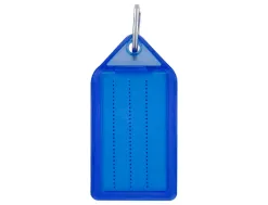 Porte-cles q-connect porte-etiquette premium coloris bleu boite 40 unites