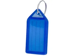 Porte-cles q-connect porte-etiquette premium coloris bleu boite 40 unites