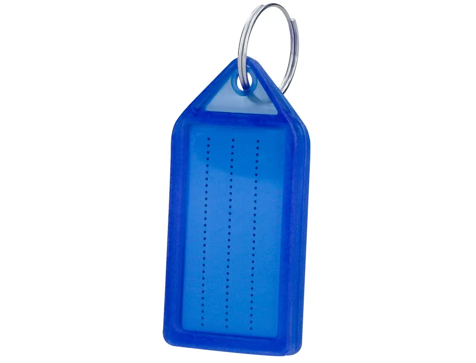 Porte-cles q-connect porte-etiquette premium coloris bleu boite 40 unites