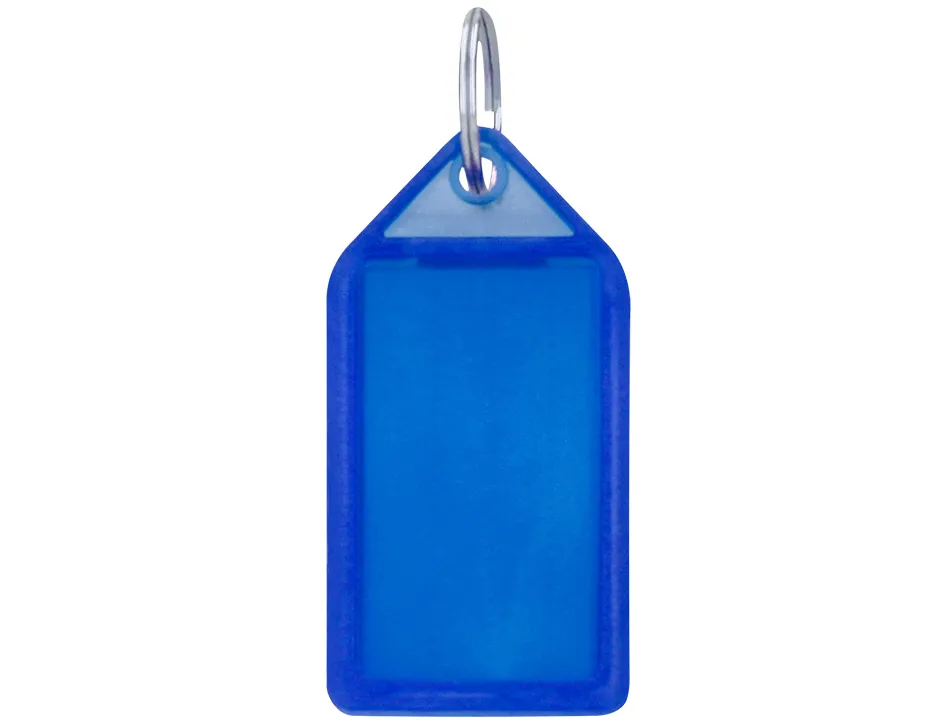 Porte-cles q-connect porte-etiquette premium coloris bleu boite 40 unites