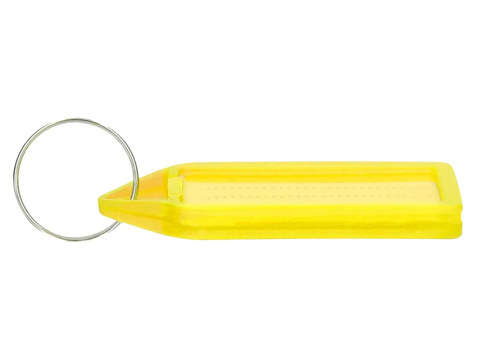 Porte-cles q-connect porte-etiquette premium coloris jaune boite 40 unites