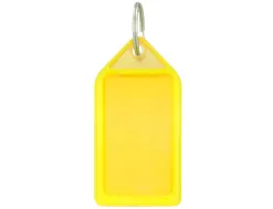 Porte-cles q-connect porte-etiquette premium coloris jaune boite 40 unites